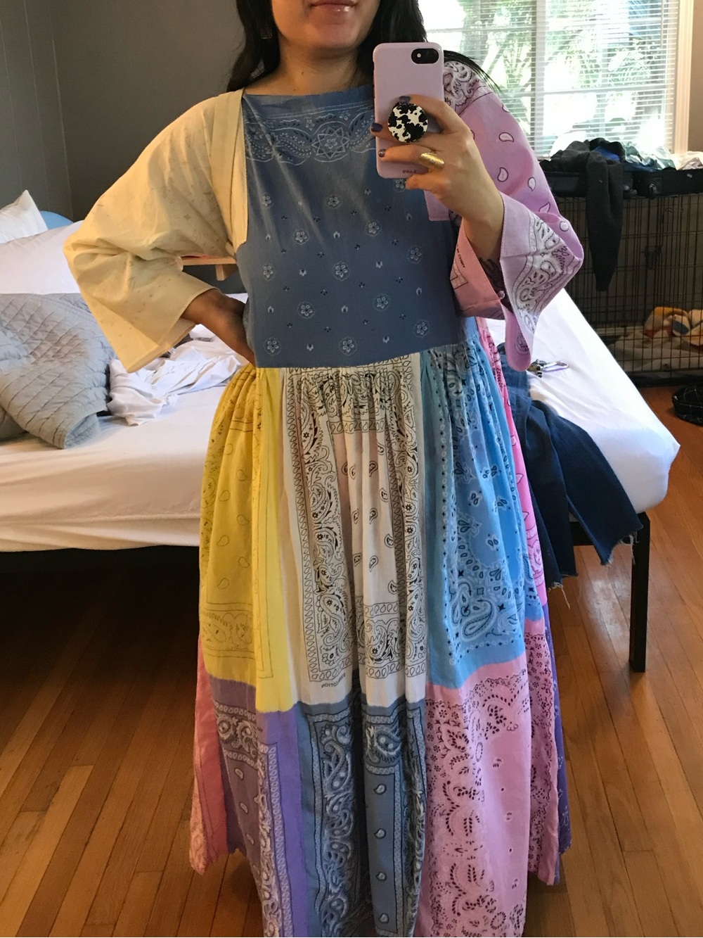 Patchwork Bandana Maxi Dress in Pastel Multi